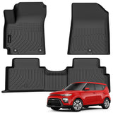 AUXKO All Weather Floor Mat Fit for Kia Soul 2025 2024-2020 TPE Liners Soul Accessories All Season Guard Odorless Anti-Slip Liner Black