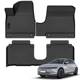 Auxko All Weather Floor Mats Fits for Hyundai IONIQ 5 2022-2024 Limited Only [with Sliding Console] TPE Rubber Liners All Season Guard Odorless Anti-Slip Mats for 1st & 2nd Row