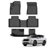 Auxko All Weather Floor Mats Fit for Mitsubishi Outlander 2025 2024 2023 2022(Not phev or Sport) TPE Rubber Liners Outlander Accessories All Season Guard Odorless Anti-Slip Floor Mats 3 Row