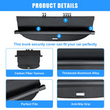 AUXKO Retractable Cargo Cover for Ford Edge 2024-2015, Trunk Cargo Cover Luggage Security Shade Cover for 2024 2023 2022 Ford Edge Shielding Shade Anti-Peeping Luggage Privacy Screen, Carbon Fiber