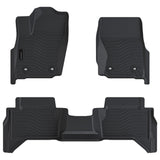 Auxko All Weather Floor Mats Fits for Toyota Tacoma Hybrid Double Cab 2025 2024 TPE Liners Car Accessory for Toyota Tacoma Hybrid Double Cab 2024 2025 Odorless Anti-Slip Floor Mats Black