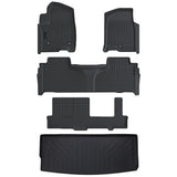 AUXKO All Weather Floor Mats & Cargo Mat for 2025-2021 Chevrolet Tahoe & GMC Yukon(Not XL) 8 Seat 2nd Row Bench Seat Accessories Odorless Anti-Slip Liner Black