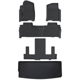 AUXKO All Weather Floor Mats & Cargo Mat for 2025-2021 Chevrolet Tahoe & GMC Yukon(Not XL) & Cadillac Escalade 7 Seat 2 Row Bucket Seat Accessories Odorless Anti-Slip Liner Black