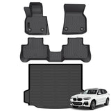 Auxko All Weather Floor Mats Cargo Mat Fit for BMW X3 2018-2024 TPE Liners Accessories for BMW X3 30i M40i X3M Car Mats (Not for X3 30e) Black