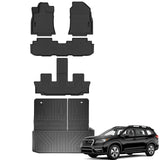 Auxko All Weather Floor Mats & Cargo Mat with Backrest Mat Fit for 2019-2025 Subaru Ascent 7/8 Seats TPE Liners Accessories All Season Guard Odorless Floor & Trunk Mats & Back Seat Protector