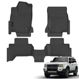 AUXKO- All Weather Floor Mats Fits for 2025 2024 Toyota Land Cruiser Prado & Lexus GX550(5&6 Seat Not 7) TPE Liner Accessoires Odorless Anti-Slip Black