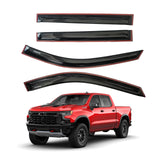 AUXKO in Channel Rain Guards for Chevy Silverado/GMC Sierra 1500 Crew cab 2019-2025, Window Vent Visors Accessories Rain Guard for Truck, Easy Install Side Window Wind Deflectors & Visors Black