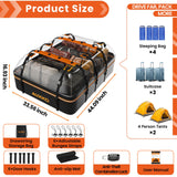 AUXKO 15 Cubic Ft Waterproof Rooftop Cargo Carrier for Truck Bed & All Vehicles with/without Roof Rack, Foldable Roof Bag with 6 Adjustable Bungee Straps, Combination Lock, Anti-Slip Mat, 6 Door Hooks