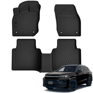 Auxko All Weather Floor Mats for Volkswagen Tiguan 2025 2026 TPE Liners All Season Accessories Guard Odorless Anti-Slip Floor Liners for Volkswagen Tiguan 2025 2026