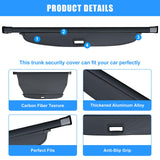 AUXKO Retractable Cargo Cover for Toyota 4Runner 2025, Trunk Cargo Cover Luggage Security Shade Cover for 2025 Toyota 4Runner Shielding Shade Anti-Peeping Luggage Privacy Screen, Carbon Fiber