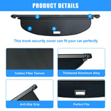 AUXKO Retractable Cargo Cover for Nissan Rogue 2025-2021, Trunk Cover Luggage Security Cover for 2024 2025 Rogue Shielding Shade Anti-Peeping Luggage Privacy Screen, Carbon Fiber(Not for Rock Creek)