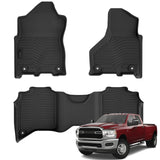Auxko All Weather Floor Mats Fit for Ram 2500/3500 Crew Cab 2019-2024 2025 TPE Liners Accessories All Season Guard Odorless Anti-Slip Floor Mats for Ram 2019 2020 2021 2022 2023 2024 2025 Black
