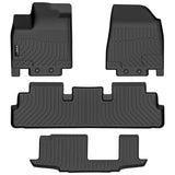 Auxko All Weather Floor Mats Fit for Nissan Pathfinder 2022-2025(8 Seaters) / Infiniti QX60 2022-2025 (7 Seaters) TPE Rubber Liners Set All Season Guard Odorless Anti-Slip Floor Mats