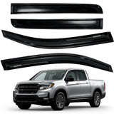 AUXKO Rain Guards for Truck Honda Ridgeline 2017-2025, Window Vent Visors Accessories - Tape-On Rain Guard Window Visor for Honda Ridgeline, Easy Install Car Side Window Wind Deflectors & Visors Black