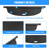 AUXKO Retractable Cargo Cover for Acura RDX 2025-2019, Trunk Cargo Cover Luggage Security Shade Cover for 2024 2025 Acura RDX Shielding Shade Anti-Peeping Luggage Privacy Screen, Carbon Fiber