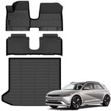 Auxko All Weather Floor Mats Cargo Mat for Hyundai IONIQ 5 2025 Limited Movable Console TPE Liners All Season Accessories Guard Odorless Anti-Slip Floor Liners Trunk Tray for IONIQ 5 2025 Limited