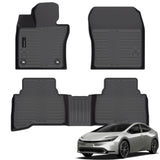 Auxko All Weather Floor Mats Fits for Toyota Prius(Include Plug in Hybrid) 2023 2024 2025 TPE Rubber Liners Accessoires for Prius Odorless All Season Guard Anti-Slip Mats Black