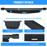 AUXKO Retractable Cargo Cover for Jeep Grand Cherokee L(3 Row; WL) 2025-2021, Trunk Cover Security Cover for 2025 Grand Cherokee L Shielding Shade Anti-Peeping Luggage Privacy Screen, Carbon Fiber