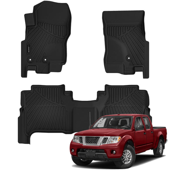 Auxko All Weather Floor Mats for Nissan Frontier 2008-2021 All Season TPE Accessories Guard Odorless Anti-Slip Floor Liners for Nissan Frontier 2008-2021