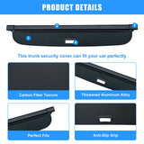 AUXKO Retractable Cargo Cover for Lincoln Nautilus 2026 2025, Trunk Cargo Cover Luggage Security Shade Cover for 2026-2024 Lincoln Nautilus Shielding Anti-Peeping Luggage Privacy Screen, Carbon Fiber