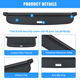 AUXKO Retractable Cargo Cover for Lincoln Aviator 2024-2020, Trunk Cargo Cover Luggage Security Shade Cover for 2024 Lincoln Aviator Shielding Shade Anti-Peeping Luggage Privacy Screen, Carbon Fiber