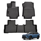 Auxko All Weather Floor Mats Fit for Toyota RAV4 Hybrid 2019-2024 2025 TPE Rubber Liners RAV4 Accessories Set All Season Guard Odorless Anti-Slip Floor Mats