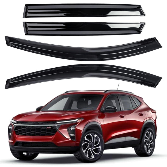 AUXKO Window Rain Guard for Chevrolet Trax 2024 2025 2026 LS LT 1RS 2RS ACTIV Outside Tape-On Shatterproof Sun Smoke Guard Vent Visor Side Wind Deflectors Accessories for Chevy Trax 2024 2025 2026