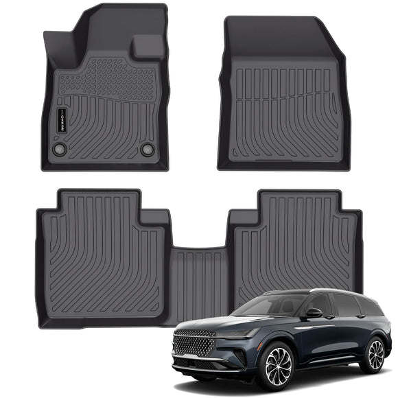 Auxko All Weather Floor Mats Fit for Lincoln Nautilus 2024 2025 2026 TPE Floor Liner Trunk Mat Nautilus Accessories All Season Odorless Anti-Slip Black