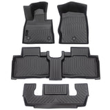 Auxko All Weather Floor Mats Fit for Ford Explorer 2020-2024 2025 6 Seat TPE Rubber Liners Set Explorer Accessories All Season Guard Odorless Anti-Slip 3 Row Floor Mats