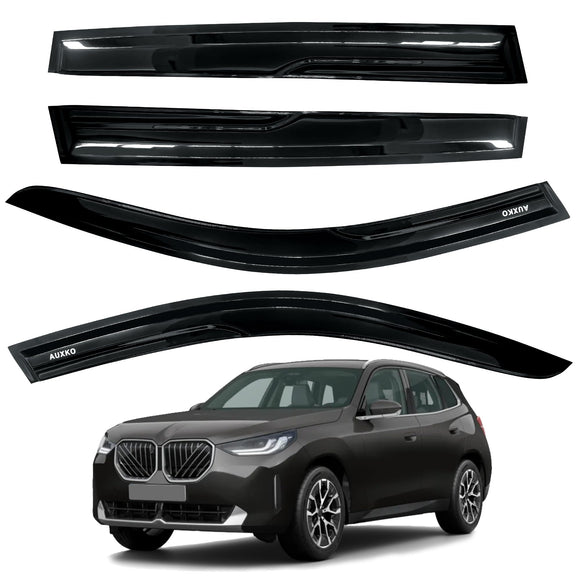 AUXKO Rain Guards for BMW X3 2018-2024 2025, 4Pcs Window Vent Visors Accessories - Tape-On Rain Guard Window Visor for BMW X3, Easy Install Car Side Window Wind Deflectors & Visors Smoke Black