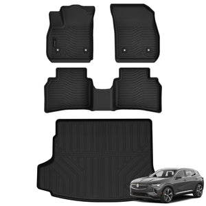 Auxko All Weather Floor Mats Cargo Mat Fit for Buick Envision 2021-2025 2026 TPE Liners Accessories All Season Guard Odorless Anti-Slip Floor Mats Cargo Mat Black