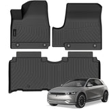 Auxko All Weather Floor Mats Compatible with Hyundai IONIQ 5 2022-2024 with Unmoveable Console(Not Limited) TPE Rubber Liners All Season Guard Odorless Anti-Slip Mats