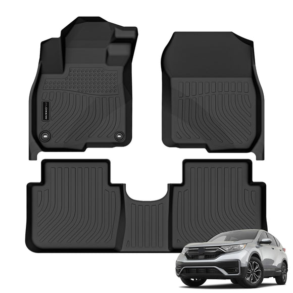 Auxko All Weather Floor Mats Fit for Honda CR-V 2017-2022 TPE Liners Accessories All Season Guard Odorless Anti-Slip Floor Mats for Honda CRV 2022 2021 2020 2019 2018 2017 Black