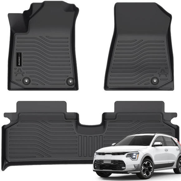 All Weather Floor Mats Fit for Kia NIRO EV(Not PHEV) 2023 2024 2025 TPE Rubber Liners Set NIRO EV Accessories All Season Guard Odorless Anti-Slip Floor Mats