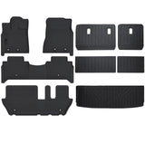 Auxko All Weather Floor Mats Cargo Mat with Backrest Mat Fit for 2025 Nissan Armada 8 Seats TPE Liners Accessories Guard Odorless Anti-Slip Floor & Cargo Liners for Nissan Armada 2nd Row Bench Seat