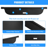 AUXKO Retractable Cargo Cover for Toyota bZ4X / Solterra 2025-2023, Trunk Cargo Cover Luggage Security Shade Cover for 2025 2024 bZ4X Shielding Anti-Peeping Luggage Privacy Screen, Carbon Fiber