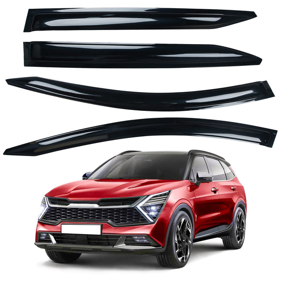 AUXKO Window Rain Guard for Kia Sportage 2023 2024 2025 2026 LX EX SX Prestige X-Pro X-Line Tape-On Shatterproof Sun Smoke Guard Vent Visor Side Wind Deflectors Accessories for Kia Sportage 2023-2026