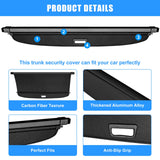 AUXKO Retractable Cargo Cover for Nissan Murano 2025, Trunk Cargo Cover Luggage Security Shade Cover for 2025 Nissan Murano Shielding Shade Anti-Peeping Luggage Privacy Screen, Carbon Fiber