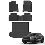 Auxko All Weather Floor Mats Cargo Mat Fit for Kia Sportage PHEV 2025 2024 2023 TPE Floor Liner Trunk Mat Sportage Accessories All Season Odorless Anti-Slip Black