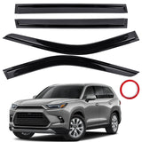 AUXKO Rain Guards Window Visors for Toyota Grand Highlander 2024 2025 - Updated with 3M Tape Tape-On Side Window Wind Deflectors & Visors Accessories for Toyota Grand Highlander Car Windows Black