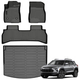 Auxko All Weather Floor Mats Cargo Mat Fit for Chevrolet Chevy Trailblazer FWD 2026 2025 2024 2023 2022 2021 TPE Floor Liner Trunk Mat Trailblazer Accessories All Season Odorless Anti-Slip Black