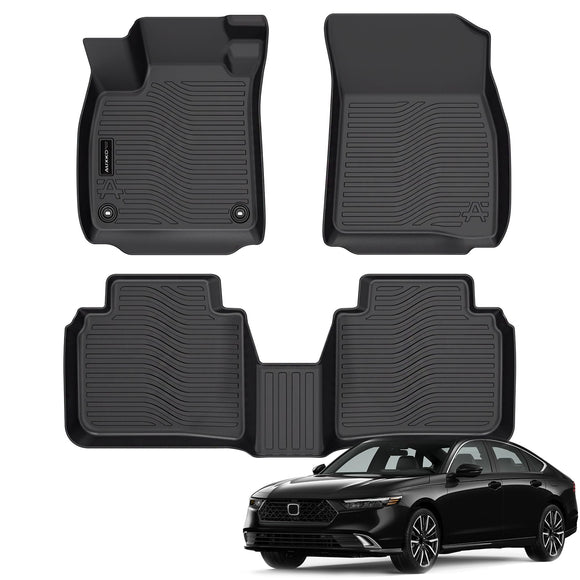 All Weather Floor Mats Fit for Honda Accord 2023 2024 2025 2026 Include Hybrid TPE Rubber Liners Set Accord Accessories All Season Guard Odorless Anti-Slip Floor Mats