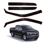 AUXKO in-Channel Window Rain Guards for 2015-2025 Ford F-150 & 2017-2025 F-150 Raptor F-250 F-350 F-450 F-550 SuperCrew. Easy-to-Install Rain Guards for Car Window Vent Visors Accessories for Truck