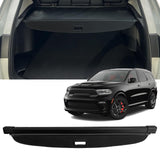 AUXKO 3rd Row Installation Retractable Cargo Cover for Dodge Durango 2024-2011(Not for R/T), Trunk Cargo Cover Security Shade Cover Shielding Anti-Peeping Luggage Privacy Screen, Carbon Fiber