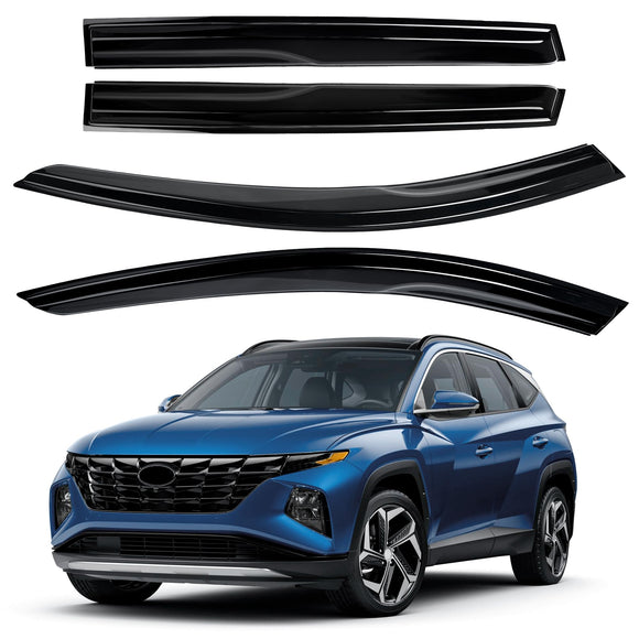 AUXKO Rain Guards for Hyundai Tucson 2025-2022, Tucson Window Vent Visor Accessory - Shatterproof Sun Smoke Rain Guard Window Visors for Car Window, Tape-On Side Window Wind Deflectors & Visors Black