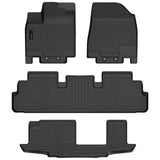 Auxko All Weather Floor Mats Fit for Nissan Pathfinder 2022-2025(8 Seat) / Infiniti QX60 2022-2025 (7 Seat) TPE Rubber Liners Set All Season Guard Odorless Anti-Slip Floor Mats