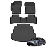 Auxko All Weather Floor Mats Cargo Mat Fit for Toyota Corolla Sedan 2025 2024 2023 2022 2021 2020 TPE Floor Liner Trunk Mat Corolla Accessories All Season Odorless Anti-Slip Black
