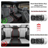 AUXKO All Weather Floor Mats & Cargo Mat for 2025-2021 Chevrolet Tahoe & GMC Yukon(Not XL) & Cadillac Escalade 7 Seat 2 Row Bucket Seat Accessories Odorless Anti-Slip Liner Black