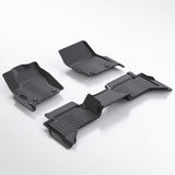 Auxko All Weather Floor Mats Fits for Toyota Tacoma Hybrid Double Cab 2025 2024 TPE Liners Car Accessory for Toyota Tacoma Hybrid Double Cab 2024 2025 Odorless Anti-Slip Floor Mats Black