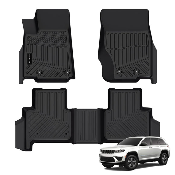 All Weather Floor Mats Fit for Jeep Grand Cherokee(WL Include 4xe, Not WK2 or WL75) 2022-2025 5 Seat Only TPE Rubber Liners All Season Guard Odorless Anti-Slip Floor Mats
